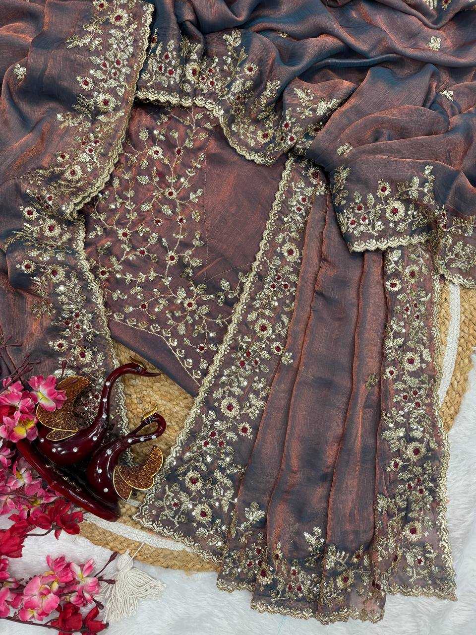 Ynf Chiffon KESH151 5461 Sarees Wholesale Designer Sarees Party Wear Sarees Embroidered Sarees Manufacturer