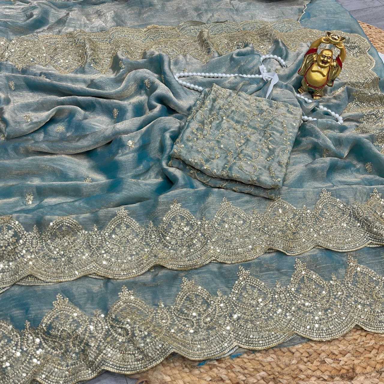 Ynf Chiffon KESH486 920 Sarees Wedding Collections Festive Collections Wholesale Chiffon Sarees Sequins Work Saree Sarees With Blouse Manufacturer