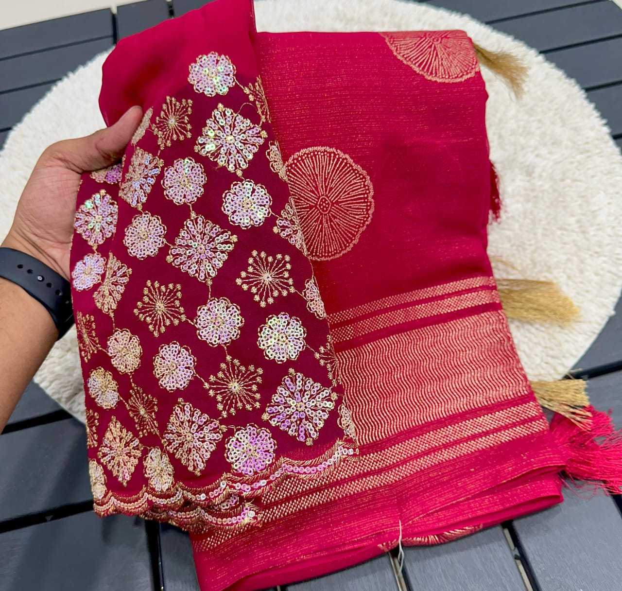 Ynf Chiffon RIN171 490 Sarees Wholesale Designer Sarees Chiffon Sarees Embroidered Sarees Manufacturer