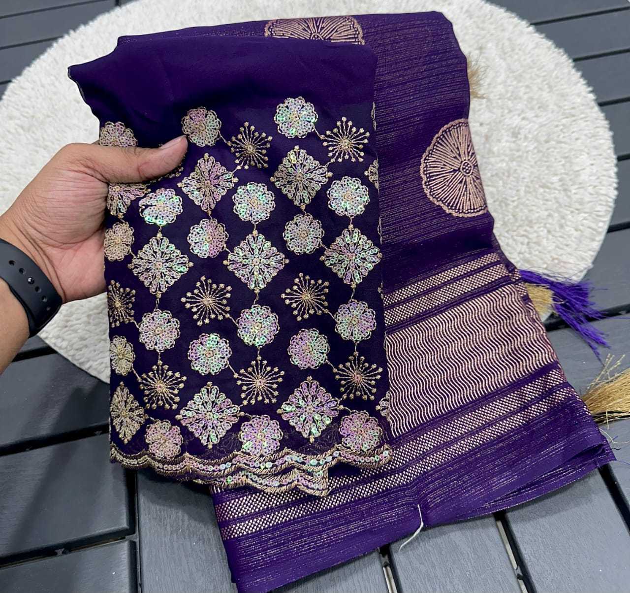 Ynf Chiffon RIN171 490 Sarees Wholesale Designer Sarees Chiffon Sarees Embroidered Sarees Manufacturer