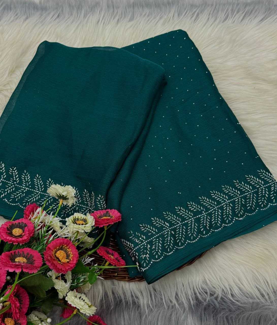 Ynf Chiffon RIN171 905 Sarees Wedding Collections Festive Collections Wholesale Chiffon Sarees Cutwork Saree Sarees With Blouse Manufacturer