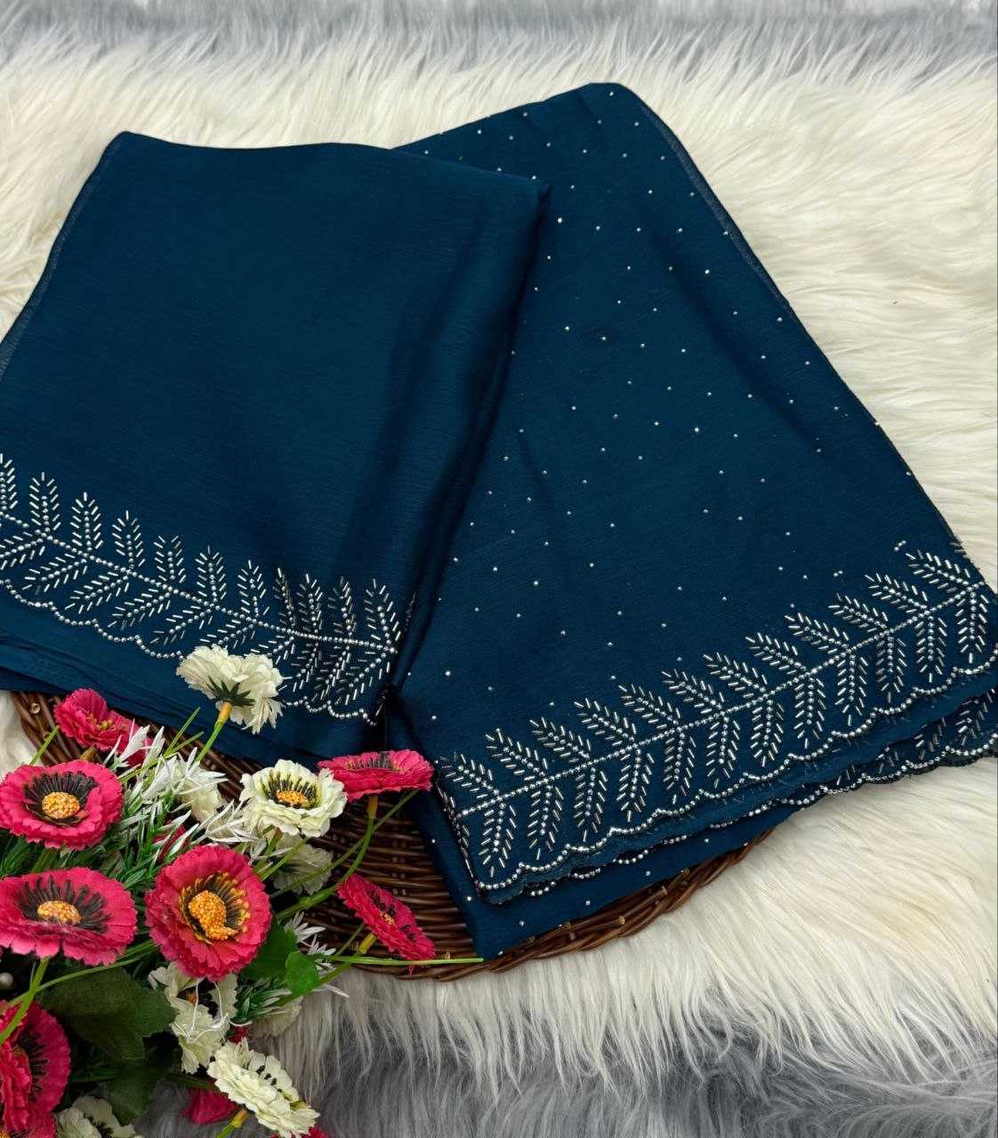 Ynf Chiffon RIN171 905 Sarees Wedding Collections Festive Collections Wholesale Chiffon Sarees Cutwork Saree Sarees With Blouse Manufacturer
