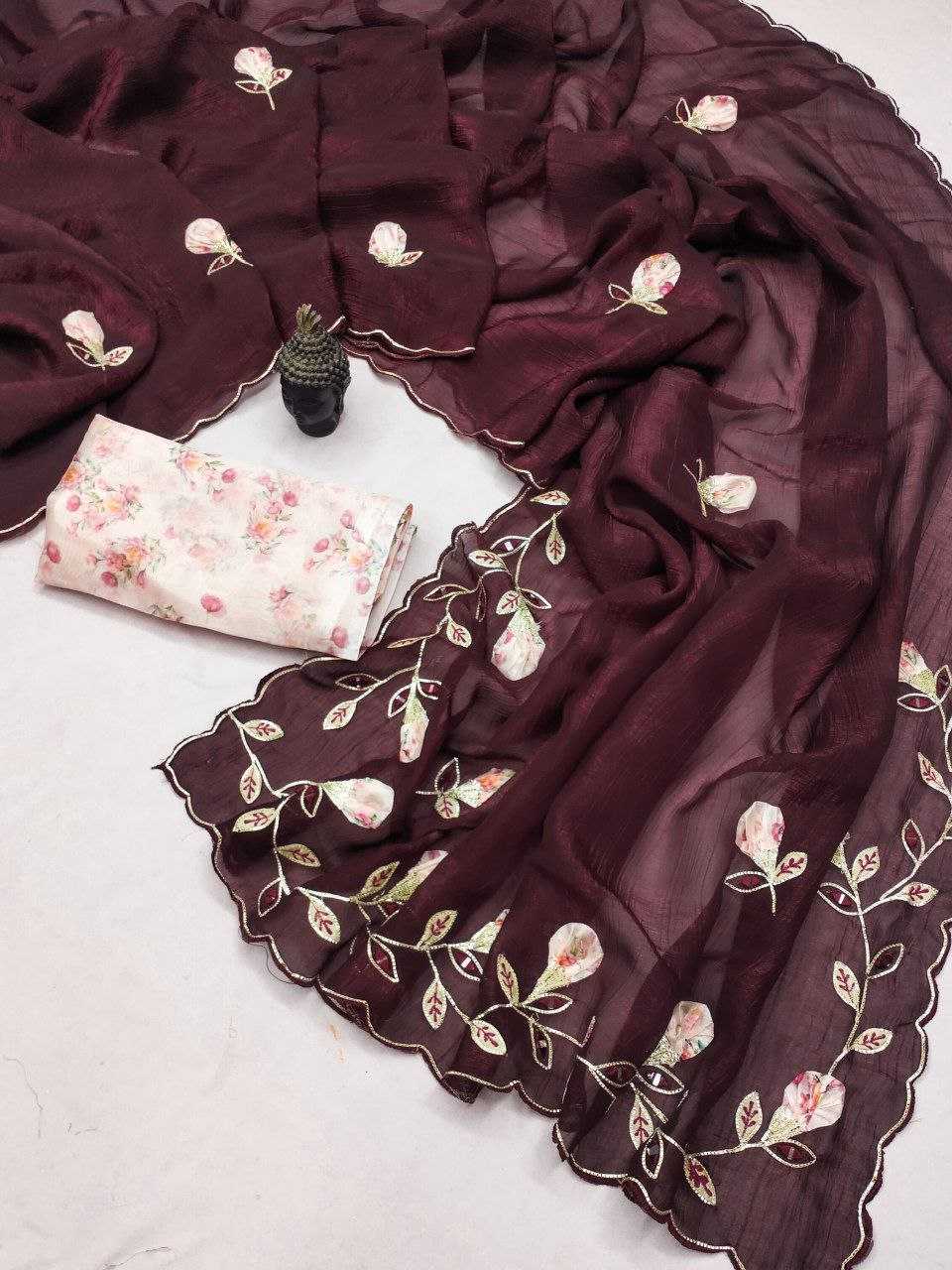 Ynf Chiffon RIN216 Mansi Sarees Wedding Collections Festive Collections Wholesale Designer Sarees Chiffon Sarees Hand Work Sarees Manufacturer