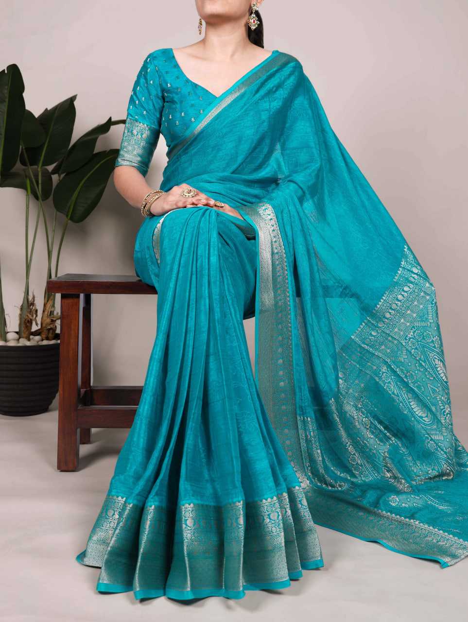 Ynf Chinon KESH134 7902 Sarees Wedding Collections Festive Collections Wholesale Printed Sarees Zari Sarees Sarees With Blouse Manufacturer