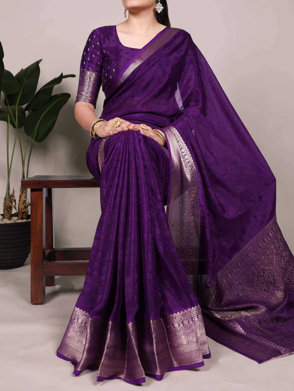 Ynf Chinon KESH134 7902 Sarees Wedding Collections Festive Collections Wholesale Printed Sarees Zari Sarees Sarees With Blouse Manufacturer