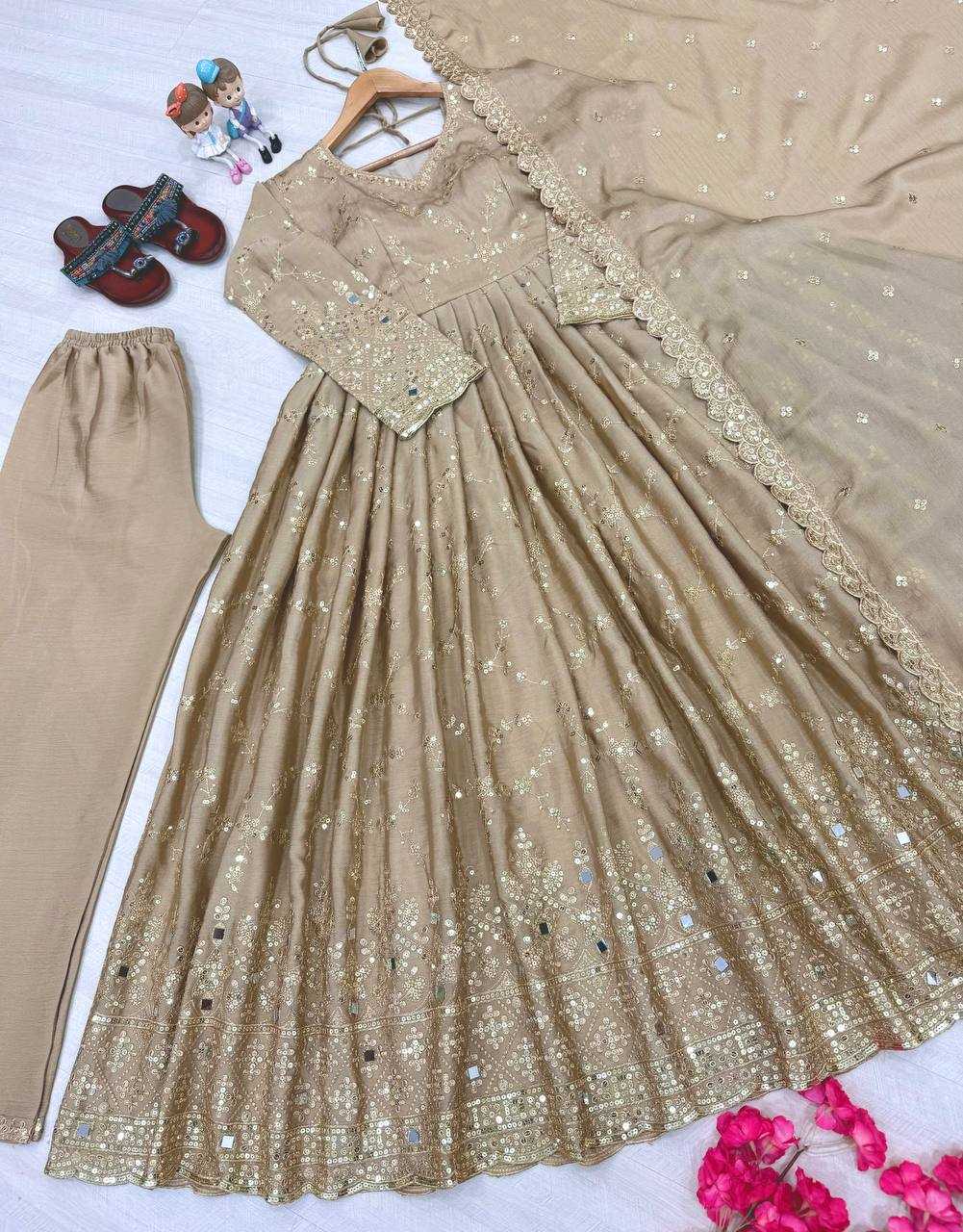 Ynf Chinon KESH141 1097 Gowns Wholesale Fancy Gowns Embroidery Gowns Designer Gowns Manufacturer