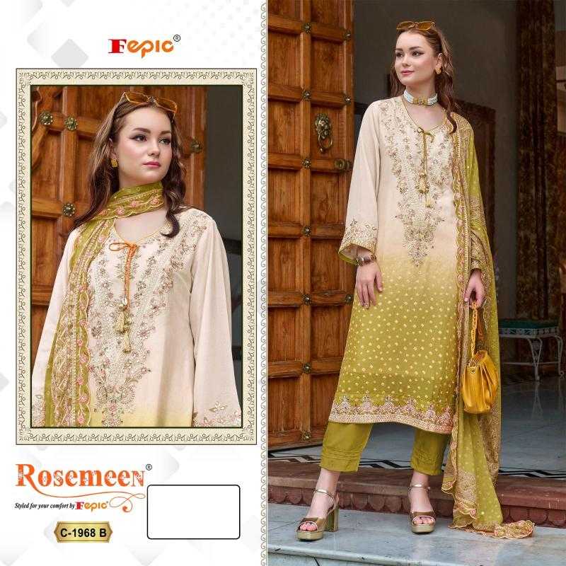 Ynf Chinon KESH446 FEPIC-ROSEMEEN-1968 Suits & Dresses Wholesale Printed Suits Embroidery Suits Handwork Suits Manufacturer