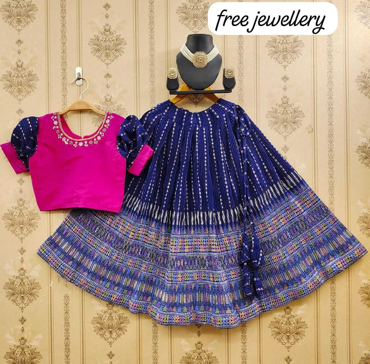 Ynf Chinon KESH493 CRUSH Kids Wear Wholesale Kids Lehenga Kids Lehenga Choli Baby Girl Lehenga Manufacturer