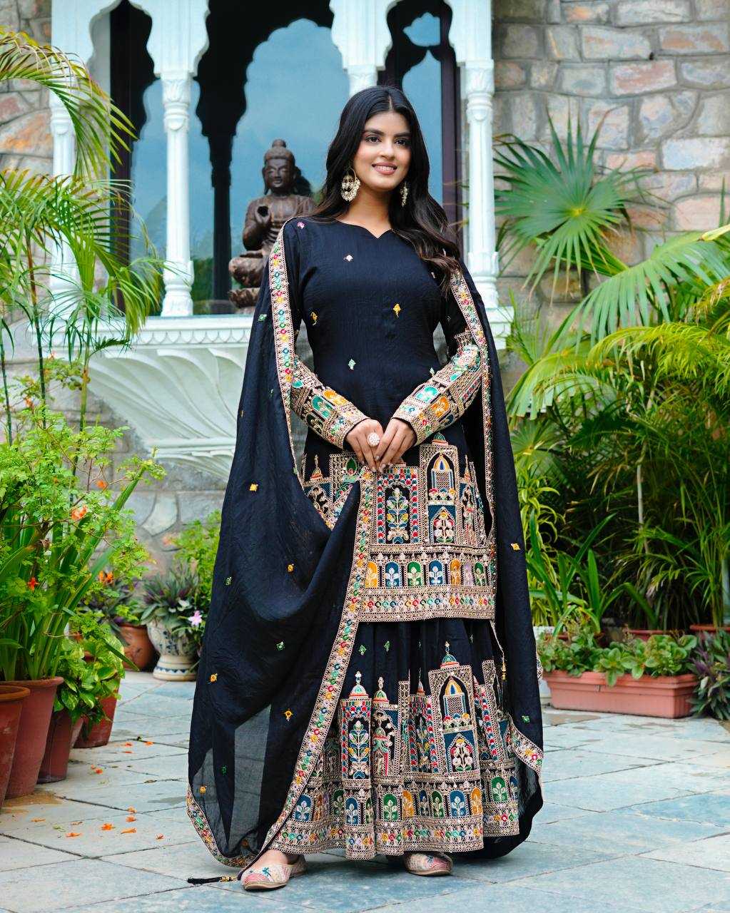 Ynf Chinon KESH499 5285 Suits & Dresses Wholesale Embroidery Suits Ladies Silk Suit Silk Suits Manufacturer