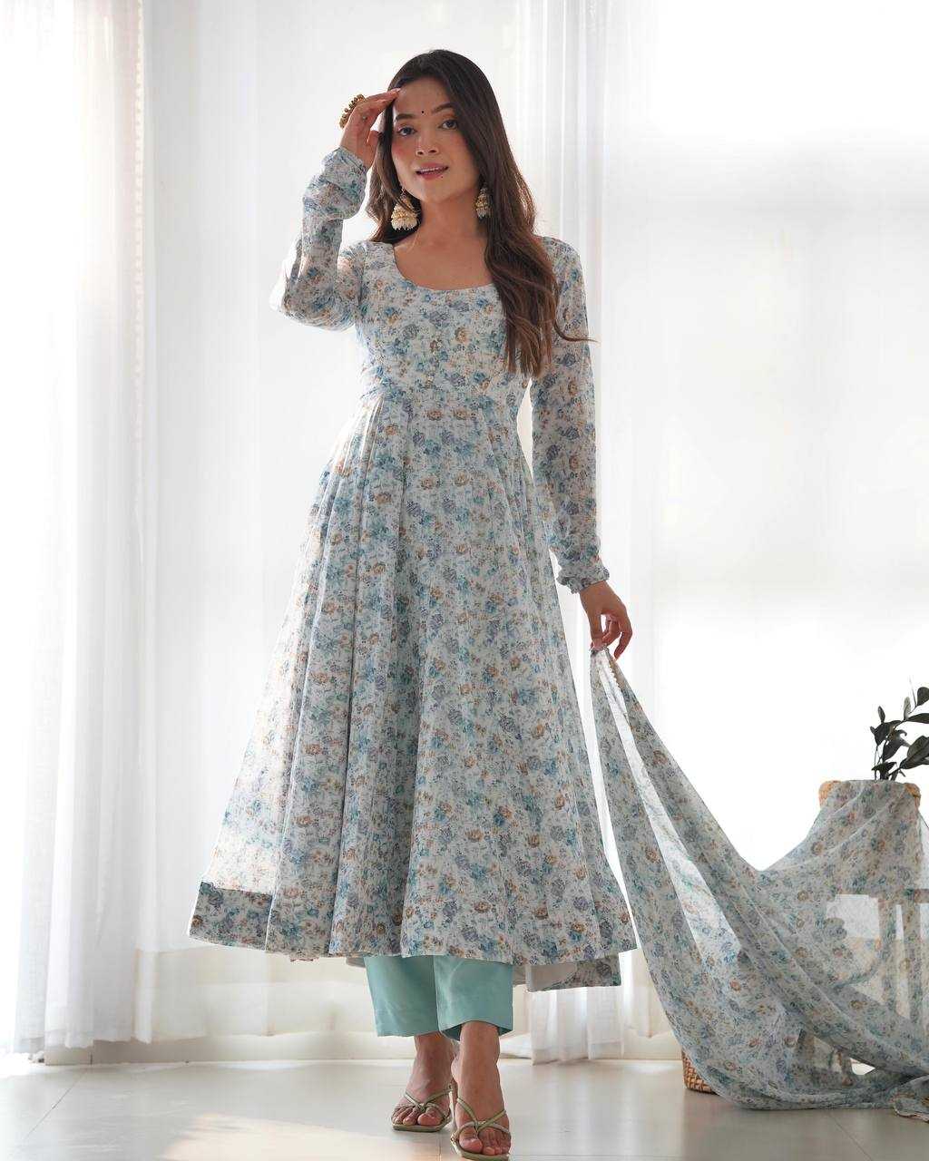 Ynf Chinon KESH504 262 Gowns Wholesale Fancy Gowns Anarkali Gown Long Gowns Manufacturer
