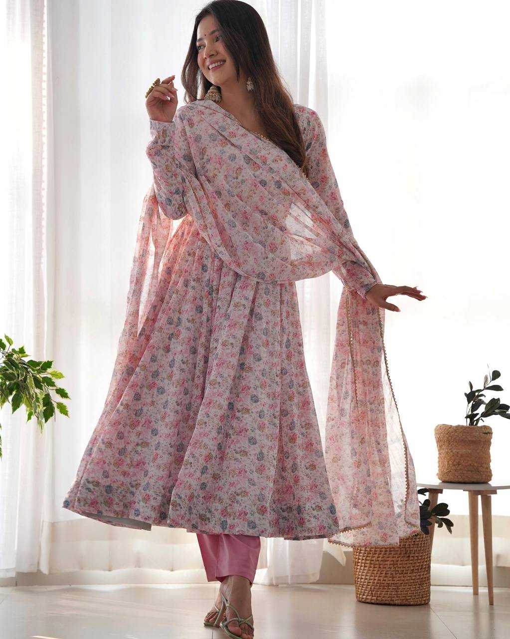 Ynf Chinon KESH504 262 Gowns Wholesale Fancy Gowns Anarkali Gown Long Gowns Manufacturer