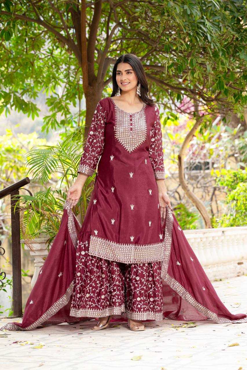 Ynf Chinon KESH533 5084 Suits & Dresses Wholesale Ladies Suits Sharara Salwar Suits Embroidery Suits Wedding Suits Manufacturer
