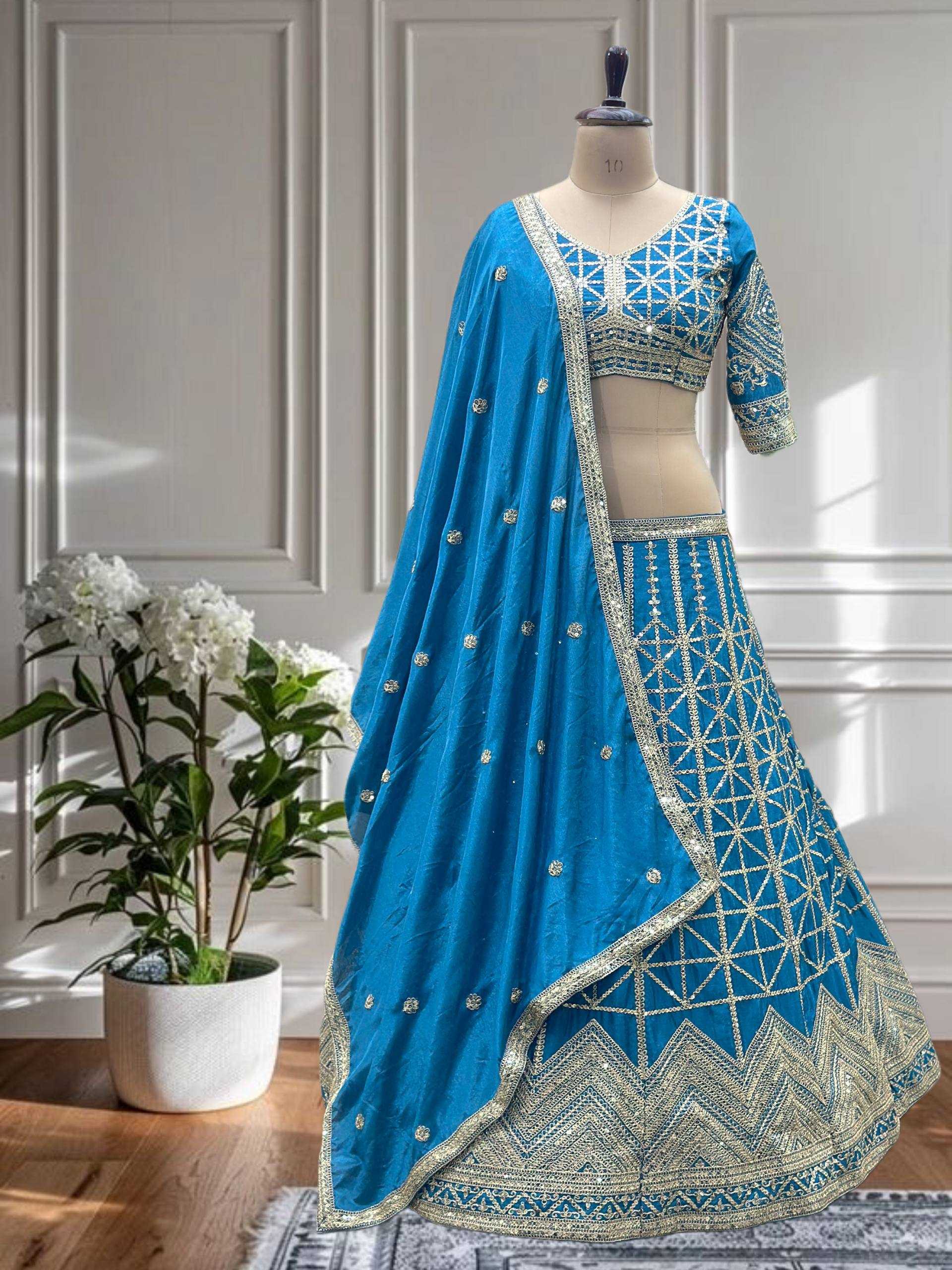 Ynf Chinon KESH533 5124 Lehengas Wholesale Fancy Lehenga Wedding Lehenga Embroidered Lehenga Sequins Lehenga Lehenga With Cancan Manufacturer