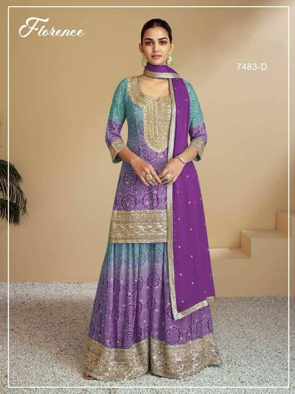 Ynf Chinon RIN131 7484 Suits & Dresses Wholesale Ladies Suits Sharara Salwar Suits Embroidery Suits Manufacturer