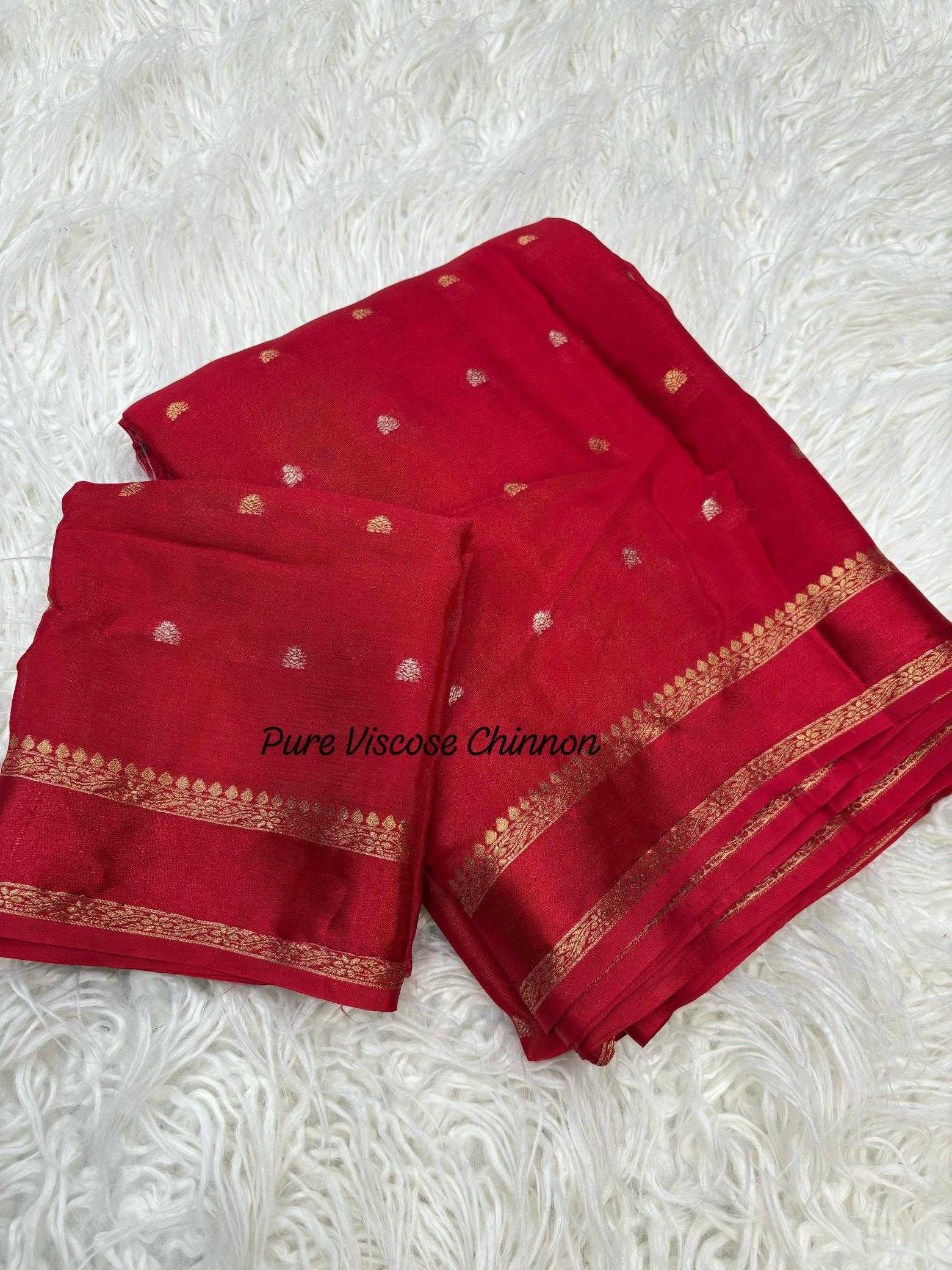 Ynf Chinon RIN195 Cinderella Chinnon Sarees Wholesale Butta Sarees Jacquard Saree Viscose Saree Manufacturer