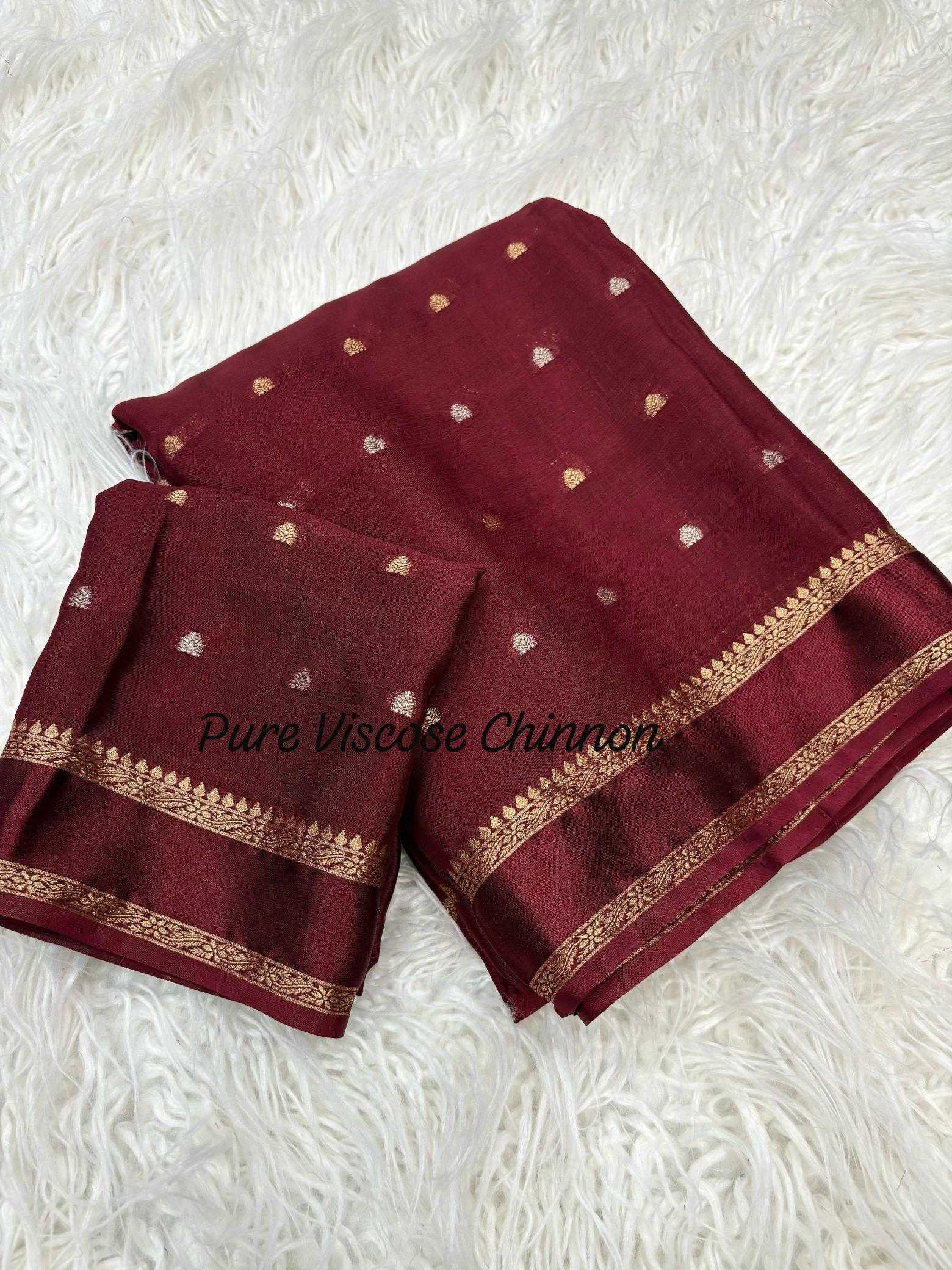 Ynf Chinon RIN195 Cinderella Chinnon Sarees Wholesale Butta Sarees Jacquard Saree Viscose Saree Manufacturer