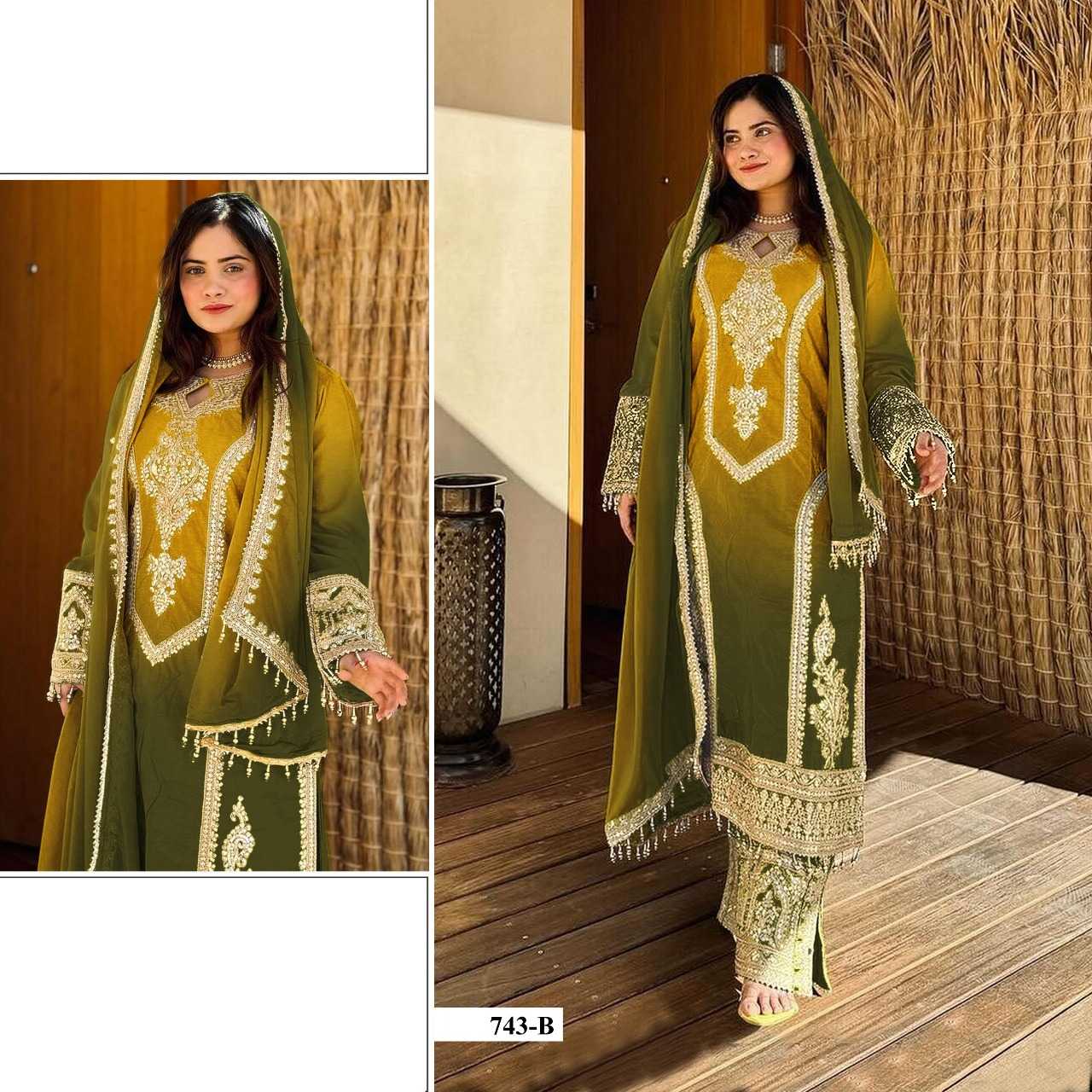 Ynf Chinon RIN197 4877 Suits & Dresses Wholesale Embroidery Suits Bridal Suits Designer Suits Manufacturer