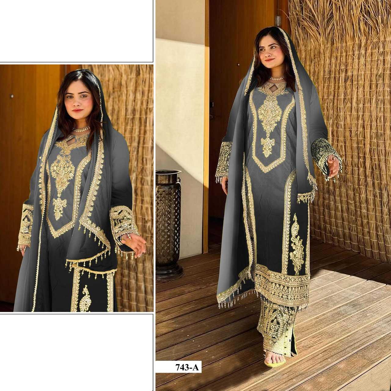 Ynf Chinon RIN197 4877 Suits & Dresses Wholesale Embroidery Suits Bridal Suits Designer Suits Manufacturer