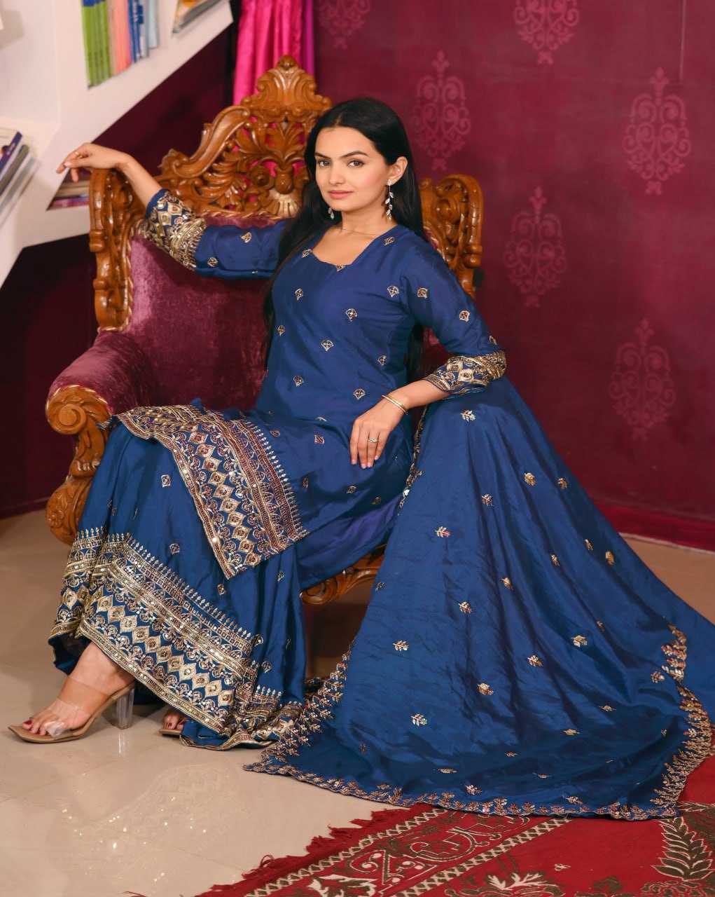 Ynf Chinon RIN232 10 Suits & Dresses Wholesale Sharara Salwar Suits Embroidery Suits Party wear suits Manufacturer