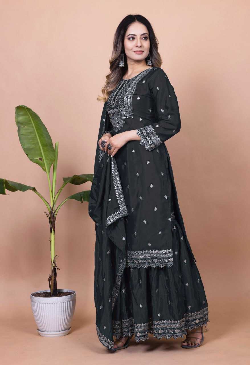 Ynf Chinon RIN232 61 Suits & Dresses Wedding Collections Festive Collections Wholesale Sharara Salwar Suits Designer Suits Embroidered Suits Manufacturer