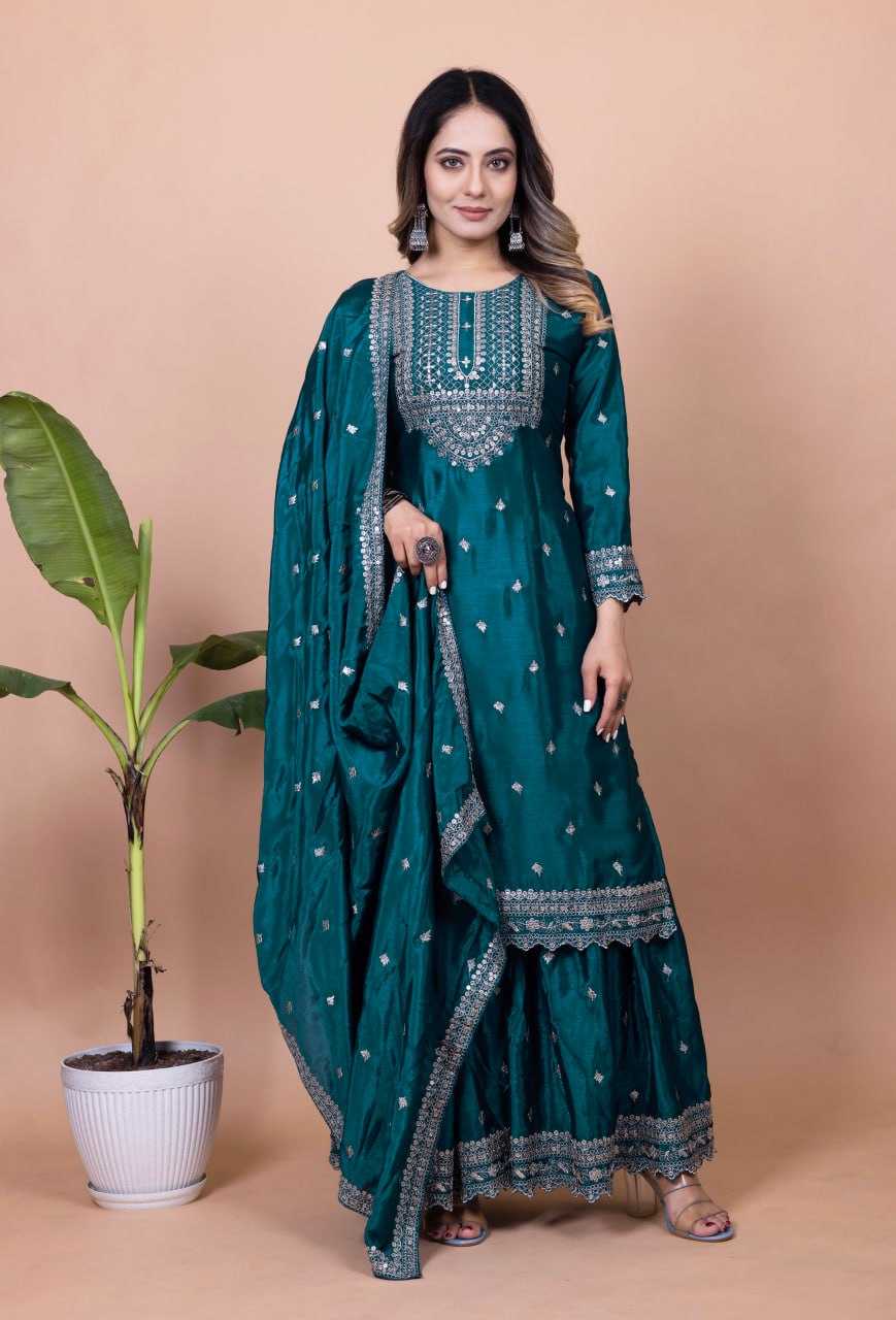 Ynf Chinon RIN232 61 Suits & Dresses Wedding Collections Festive Collections Wholesale Sharara Salwar Suits Designer Suits Embroidered Suits Manufacturer