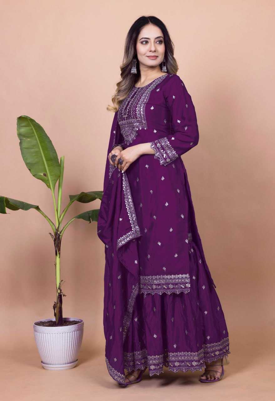 Ynf Chinon RIN232 61 Suits & Dresses Wedding Collections Festive Collections Wholesale Sharara Salwar Suits Designer Suits Embroidered Suits Manufacturer