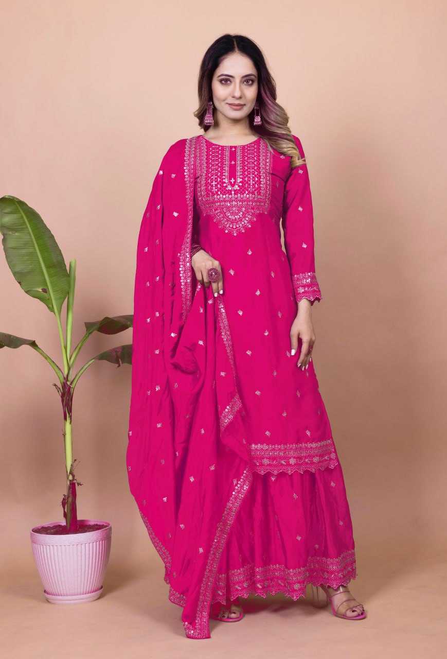 Ynf Chinon RIN232 61 Suits & Dresses Wedding Collections Festive Collections Wholesale Sharara Salwar Suits Designer Suits Embroidered Suits Manufacturer