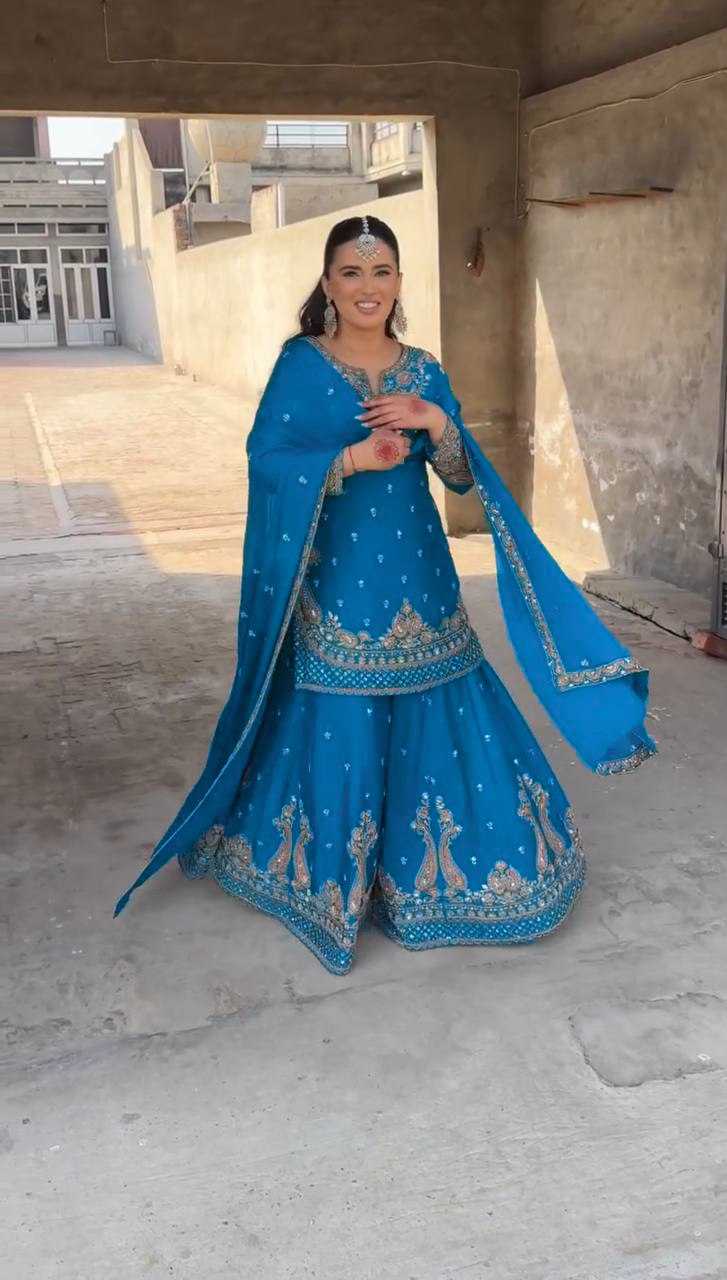 Ynf Chinon RIN232 73 Suits & Dresses Wholesale Sharara Salwar Suits Embroidery Suits Wedding Suits Manufacturer