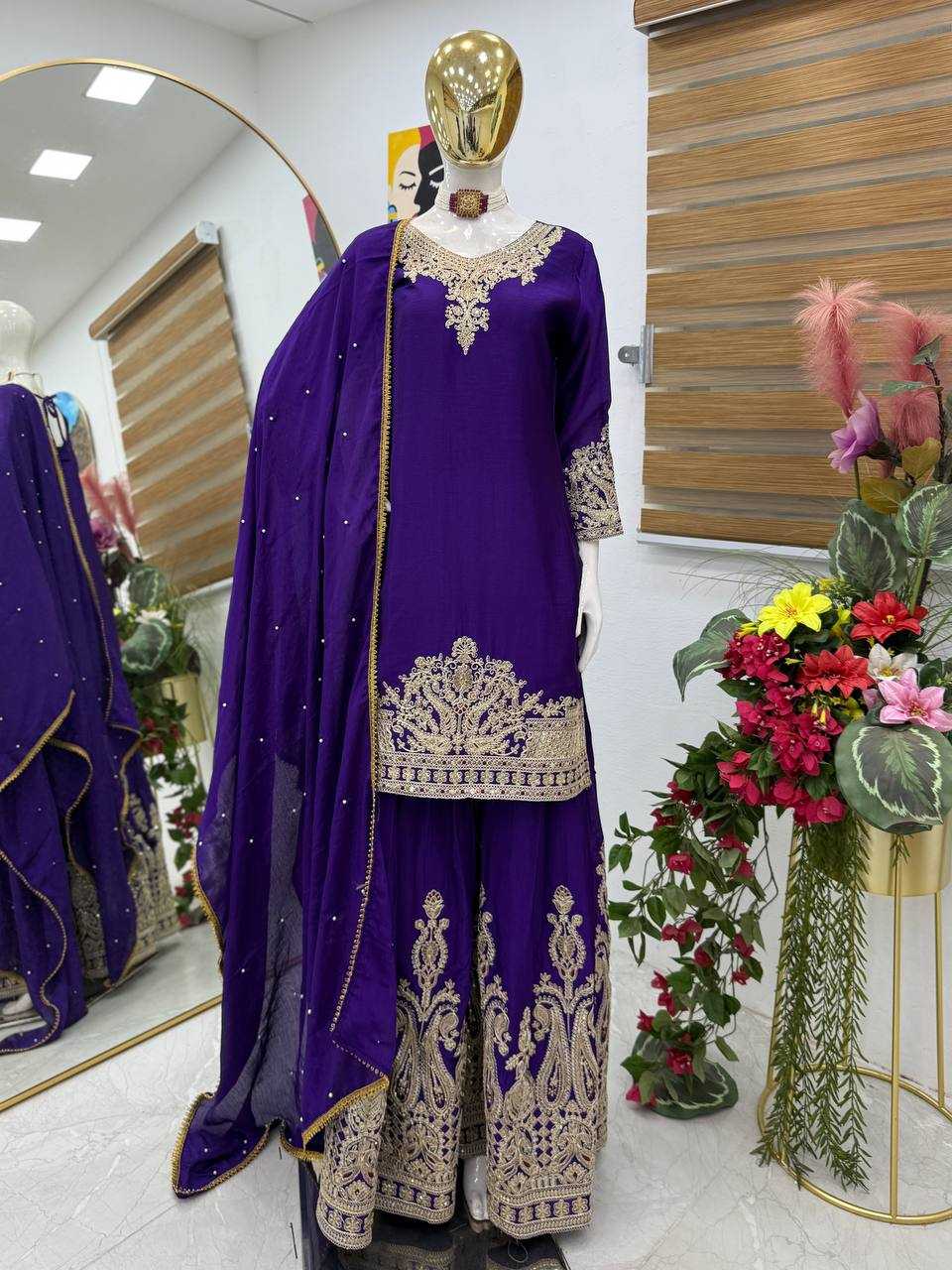 Ynf Chinon Silk KESH158 9283 Suits & Dresses Wholesale Ladies Suits Sharara Salwar Suits Dresses Manufacturer