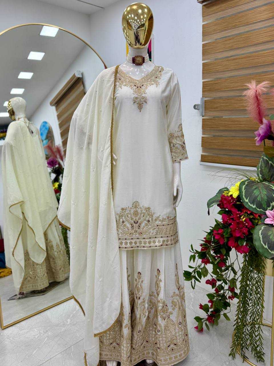 Ynf Chinon Silk KESH158 9283 Suits & Dresses Wholesale Ladies Suits Sharara Salwar Suits Dresses Manufacturer