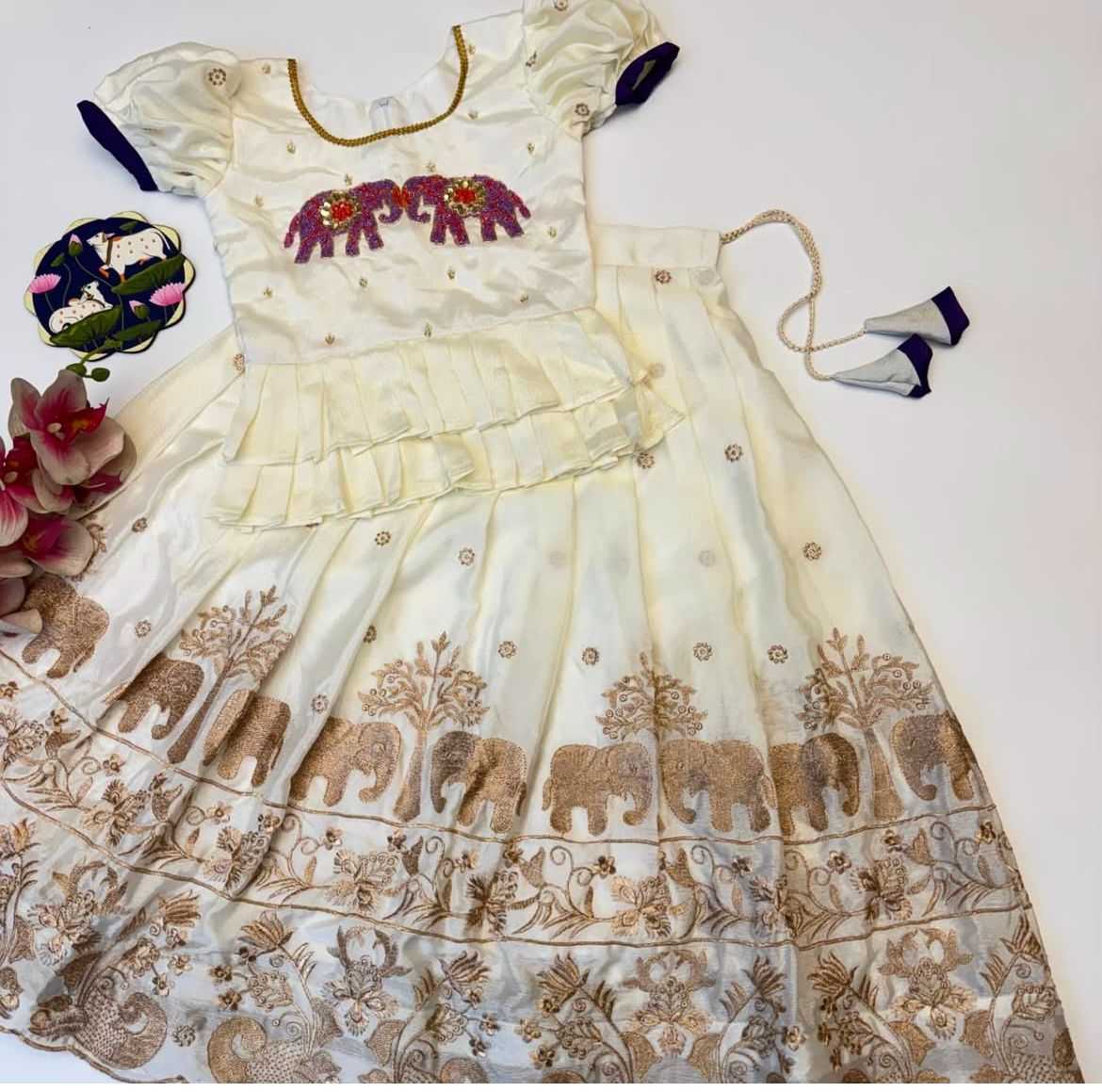 Ynf Chinon Silk KESH493 Can-Can Kids Wear Wholesale Kids Lehenga Kids Lehenga Choli Baby Girl Lehenga Manufacturer