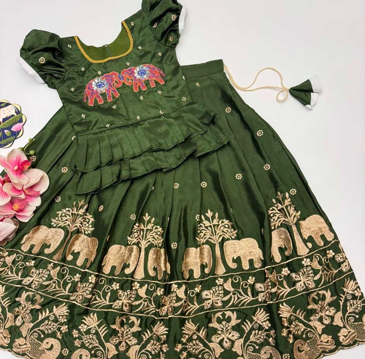 Ynf Chinon Silk KESH493 Can-Can Kids Wear Wholesale Kids Lehenga Kids Lehenga Choli Baby Girl Lehenga Manufacturer