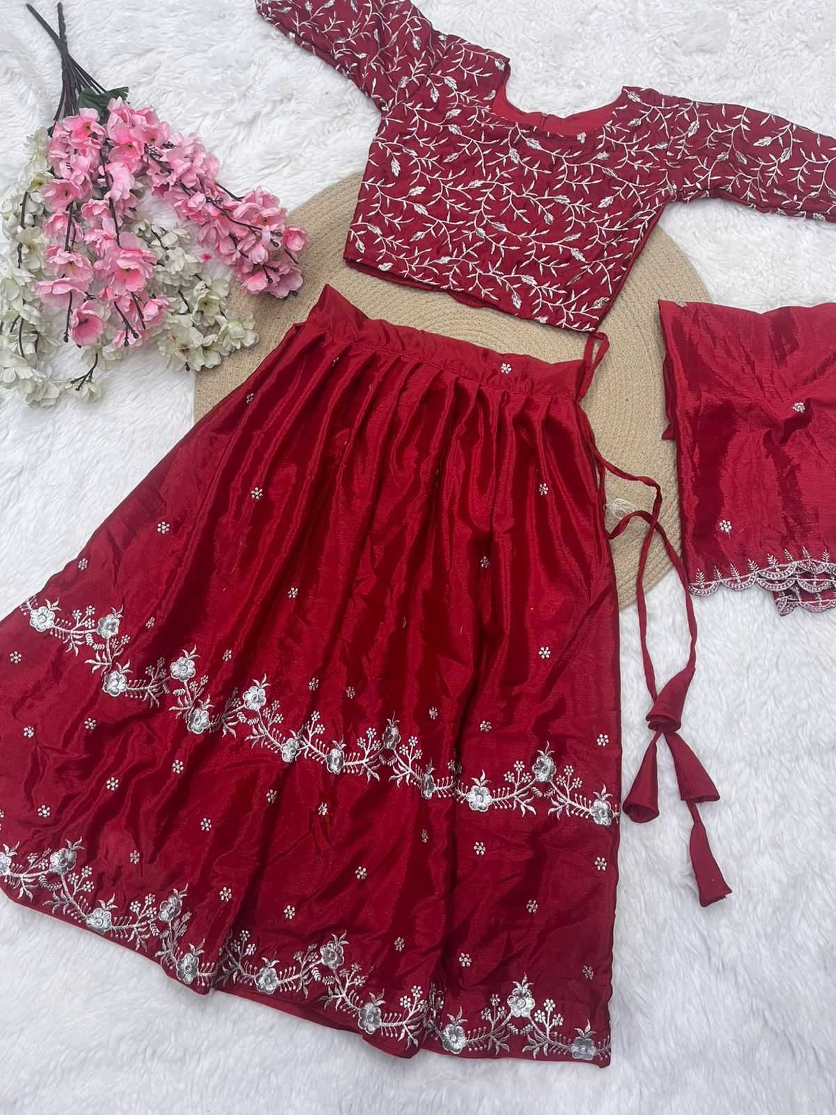 Ynf Chinon Silk KESH493 crape Kids Wear Wholesale Kids Lehenga Kids Lehenga Choli Baby Girl Lehenga Manufacturer