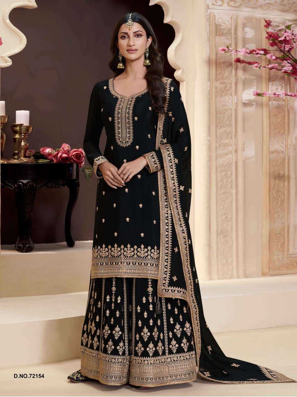 Ynf Chinon Silk KESH504 71151 Suits & Dresses Wholesale Embroidery Suits Palazzo Suit Designer Suits Manufacturer