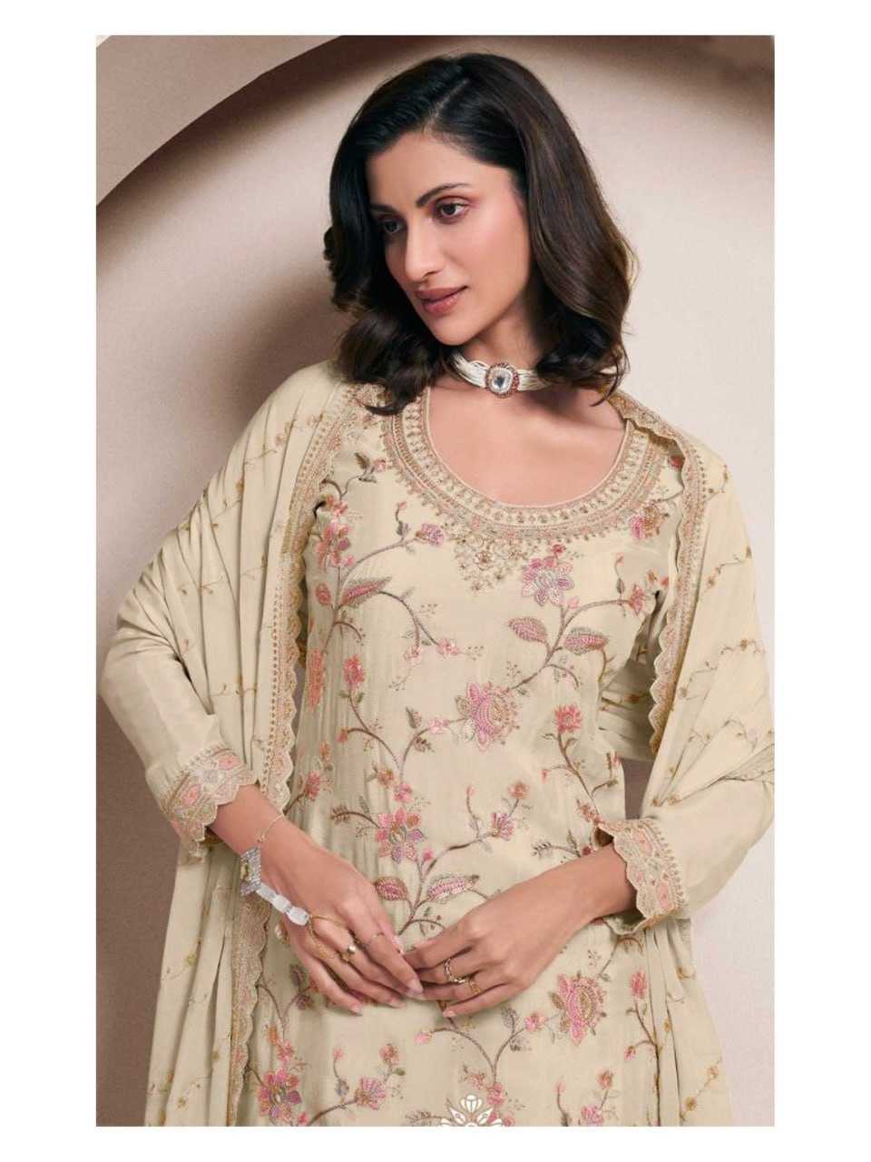 Ynf Chinon Silk KESH504 73411 Suits & Dresses Wholesale Embroidery Suits Palazzo Suit Wedding Suits Manufacturer