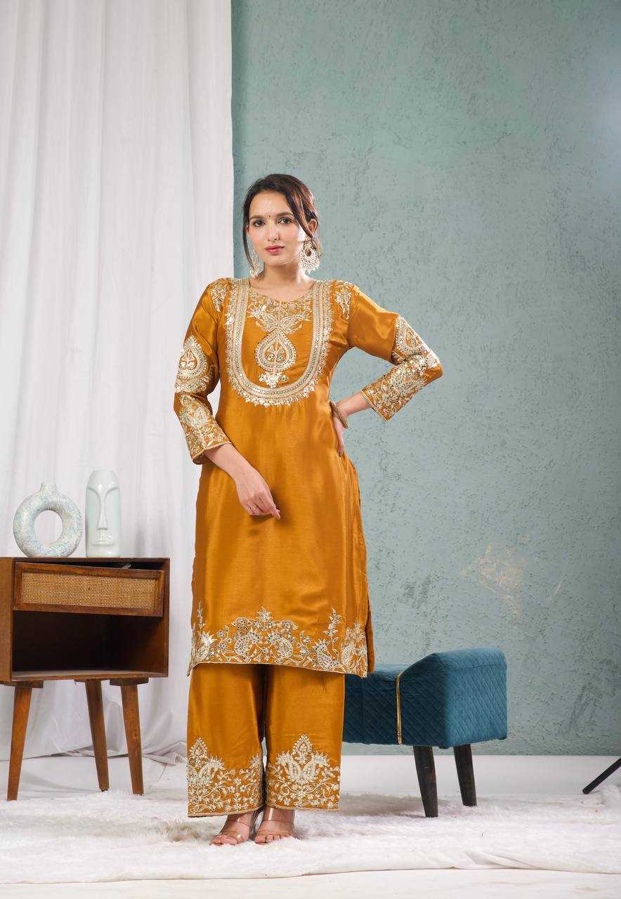 Ynf Chinon Silk KESH515 3022 Suits & Dresses Wholesale Embroidery Suits Ladies Silk Suit Designer Suits Manufacturer