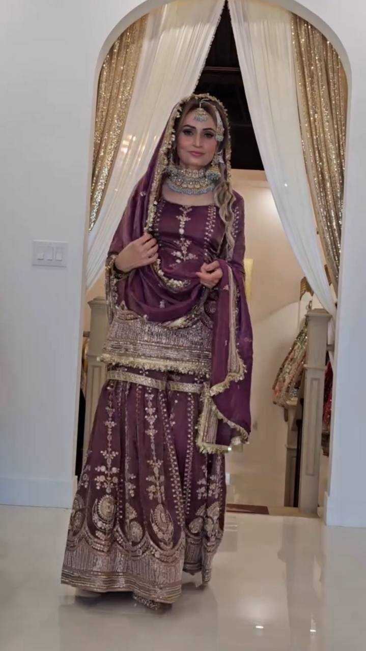 Ynf Chinon Silk KESH523 072 Suits & Dresses Wholesale Sharara Salwar Suits Ladies Silk Suit Wedding Suits Manufacturer