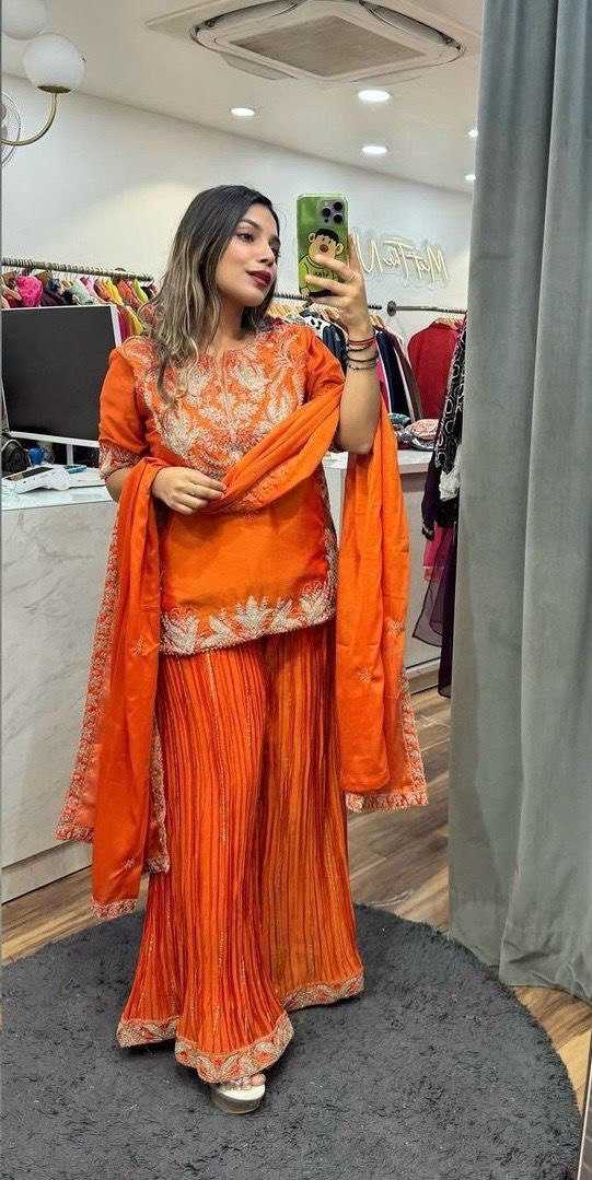 Ynf Chinon Silk KESH540 5023 Suits & Dresses Wholesale Sharara Salwar Suits Embroidery Suits Manufacturer