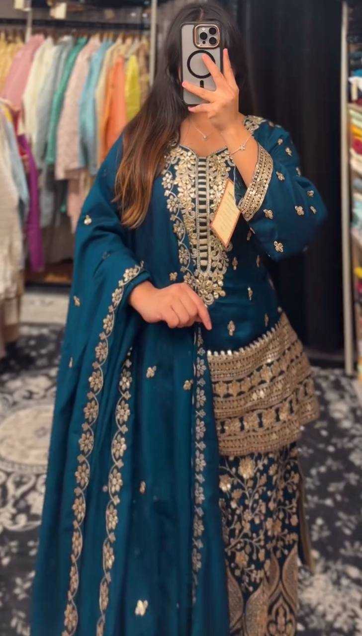 Ynf Chinon Silk RIN133 1519 Suits & Dresses Wedding Collections Festive Collections Wholesale Ladies Silk Suit Designer Suits Wedding guest dresses Manufacturer