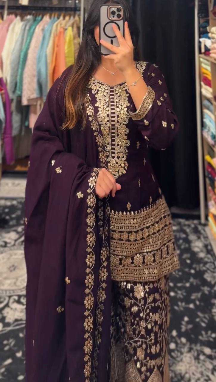 Ynf Chinon Silk RIN133 1519 Suits & Dresses Wedding Collections Festive Collections Wholesale Ladies Silk Suit Designer Suits Wedding guest dresses Manufacturer