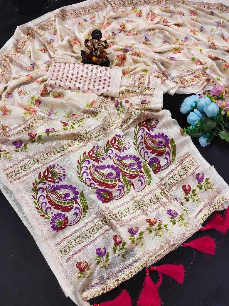Ynf Chinon Silk RIN183 BASANTI-1 Silk Sarees Festive Collections Wholesale Printed Silk Saree Designer Silk Sarees Onam Collections Manufacturer