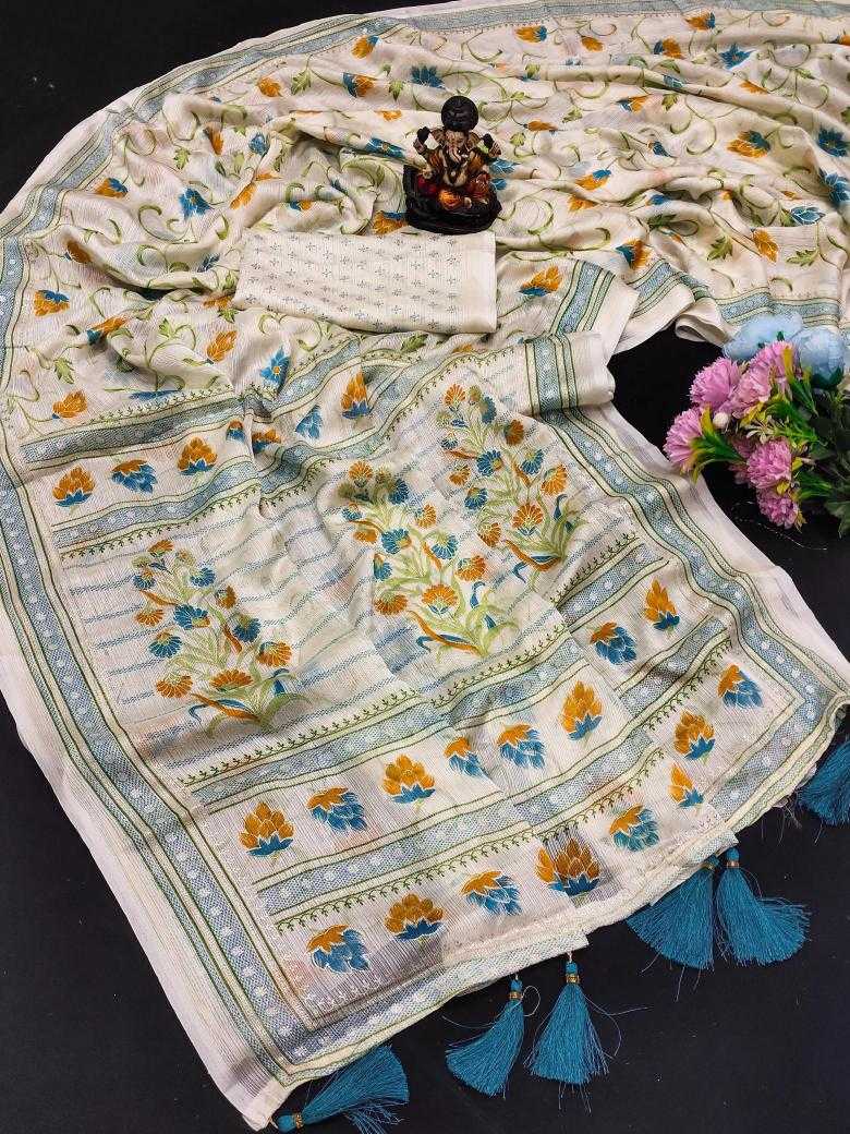 Ynf Chinon Silk RIN183 BASANTI-4 Silk Sarees Festive Collections Wholesale Printed Silk Saree Designer Silk Sarees Onam Collections Manufacturer