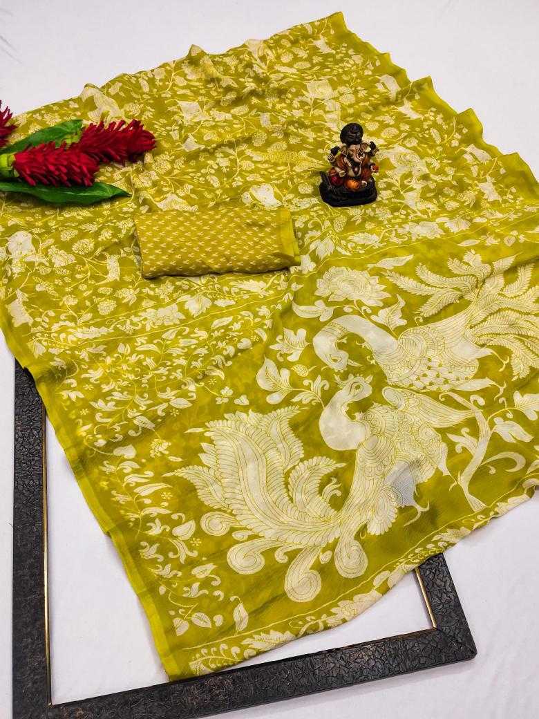 Ynf Chinon Silk RIN183 BRIJA Silk Sarees Wholesale Printed Silk Saree Designer Silk Sarees Lightweight Silk Sarees Manufacturer