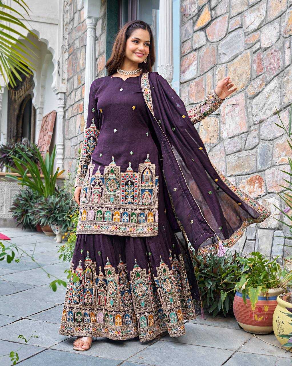 Ynf Chinon Silk RIN197 4834 Suits & Dresses Wholesale Party wear suits Bridal Suits Designer Suits Manufacturer