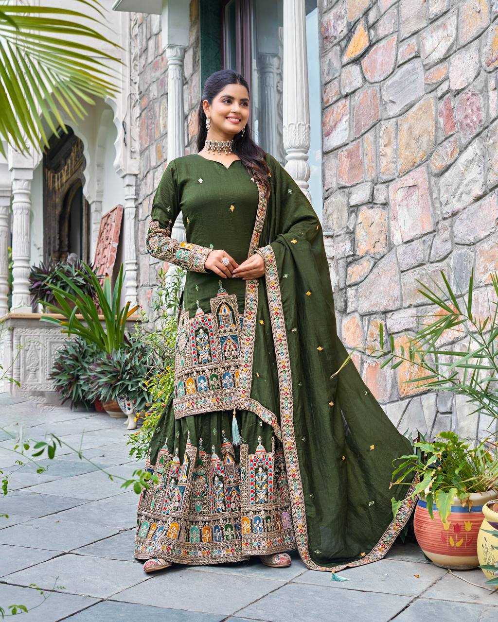 Ynf Chinon Silk RIN197 4834 Suits & Dresses Wholesale Party wear suits Bridal Suits Designer Suits Manufacturer