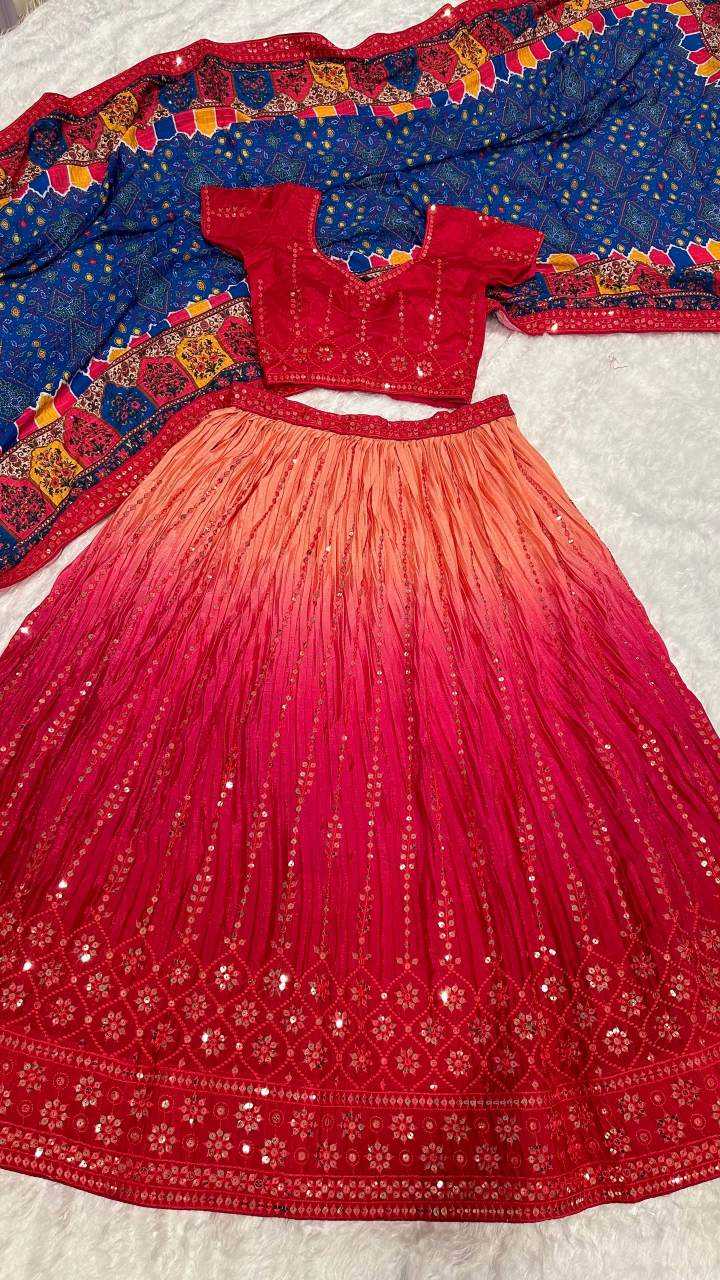 Ynf Chinon Silk RIN213 H85 Lehengas Wholesale Silk Lehenga Sequins Lehenga Manufacturer