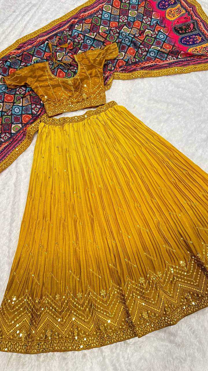 Ynf Chinon Silk RIN213 H85 Lehengas Wholesale Silk Lehenga Sequins Lehenga Manufacturer