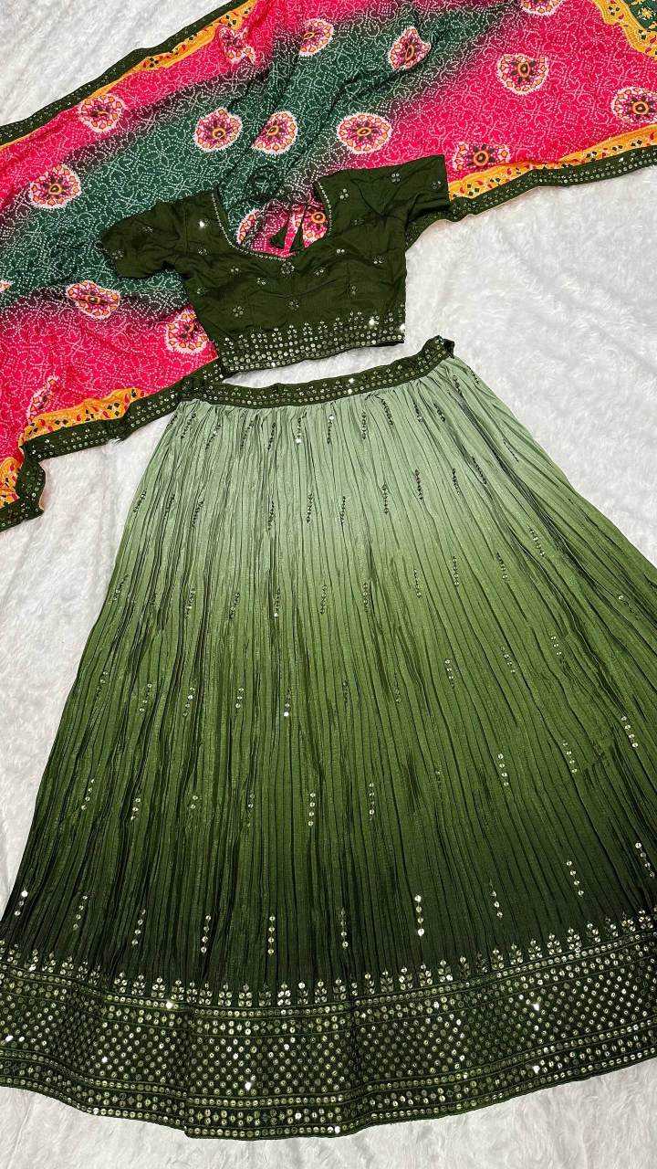 Ynf Chinon Silk RIN213 H85 Lehengas Wholesale Silk Lehenga Sequins Lehenga Manufacturer