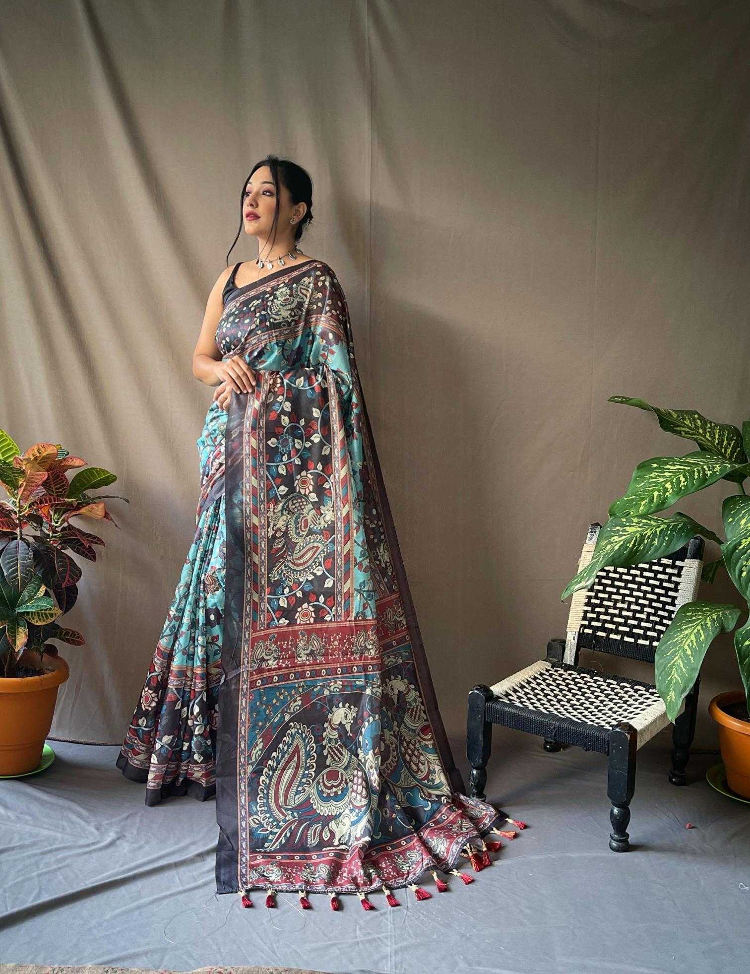 Ynf Cotton KESH249 COTTON KALAMKARI 2 Sarees Wholesale Printed Sarees Traditional Sarees Cotton Sarees Manufacturer