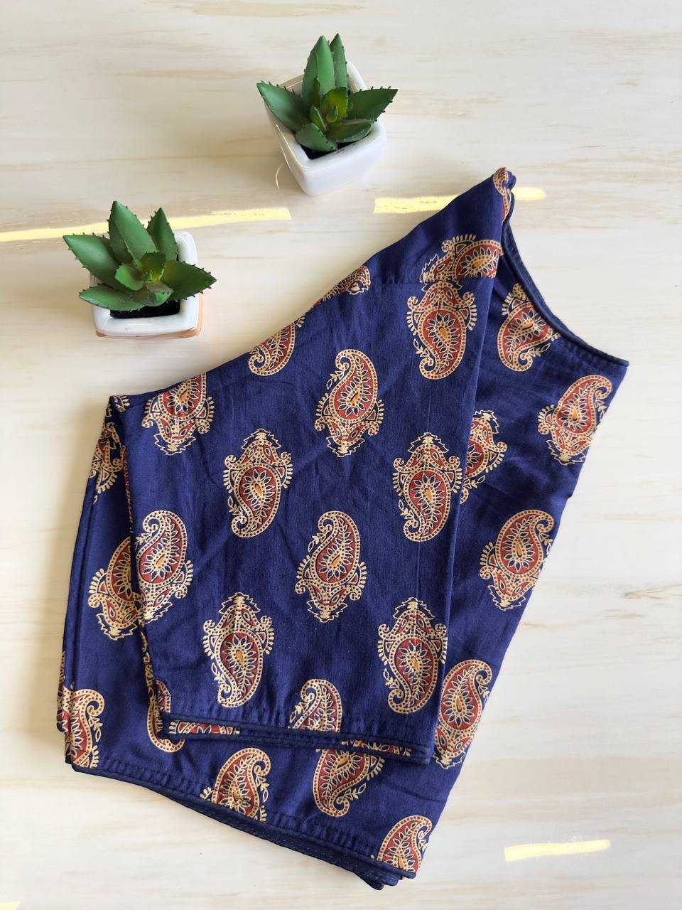 Ynf Cotton KESH437 Pure Ajrakh HandBlock Cotton Readymade Blouses Wholesale Printed Blouse Designer Blouse Cotton Blouse Manufacturer